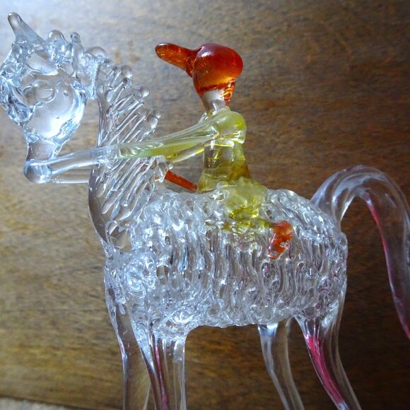 Vintage glass horse and jockey - Picture 6 of 15